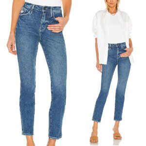 FRAME Denim Le Sylvie Slender Straight Leg Cropped Jeans in Golden Road